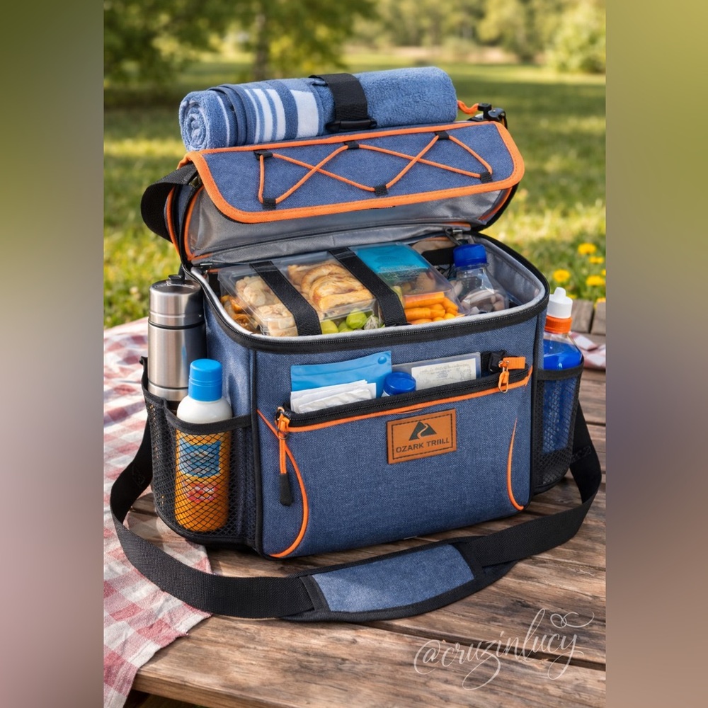Ozark Trail Insulated Cooler Denim w/orange trim